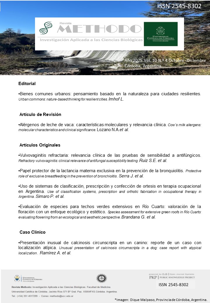 Tabla de contenidos de la Revista Methodo